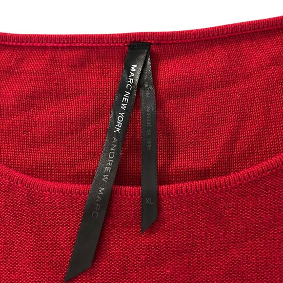 Marc New York  Red Sweater Dress Woman's Size XL Knee Length Holiday Office - Picture 4 of 10